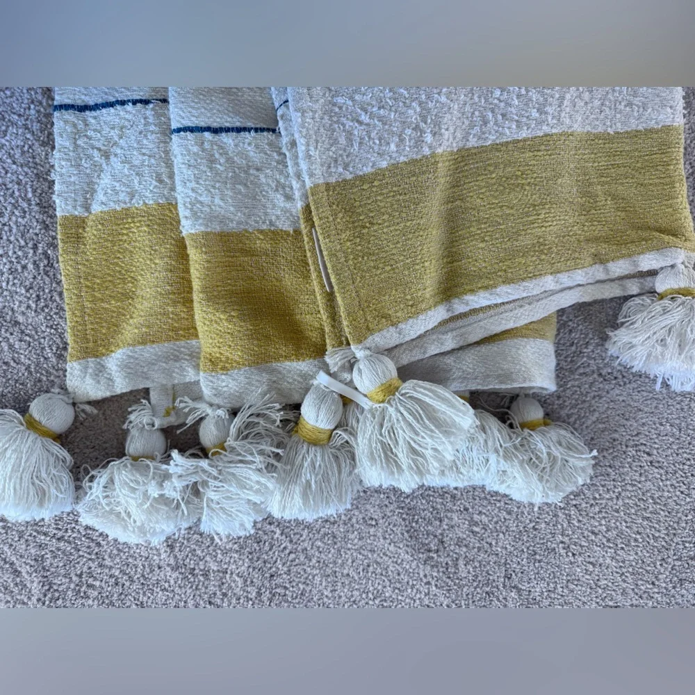 Striped Decorative Throw with Tassel Edge